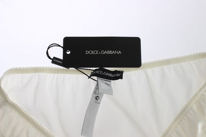 Ropa interior elegante de mezcla de seda blanca de Dolce &amp; Gabbana