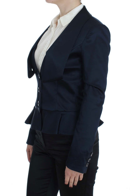 Elegante chaqueta blazer azul con estilo de diseñador de Exte