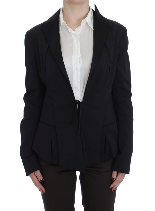 Chaqueta blazer elástica negra elegante Exte