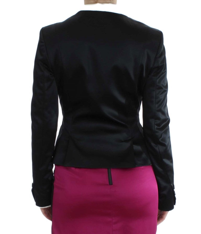 Blazer de botonadura sencilla en negro y rosa de Exte Chic