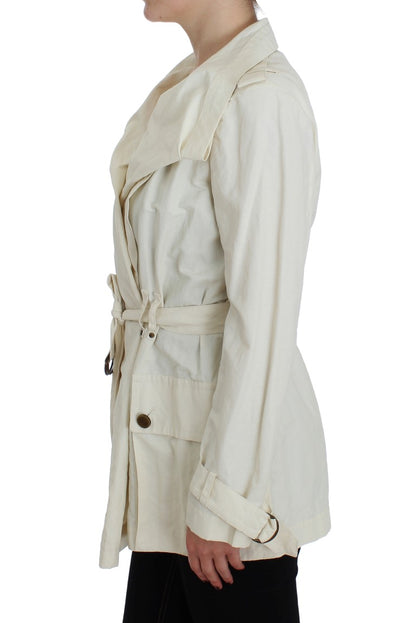 Chaqueta tipo gabardina blanca elegante de PLEIN SUD