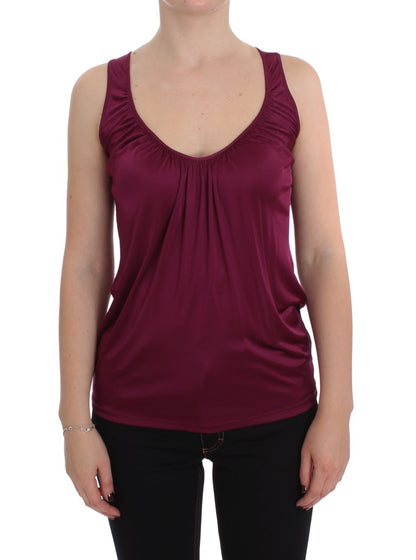 Blusa elegante de rayón morado con tirantes finos PLEIN SUD