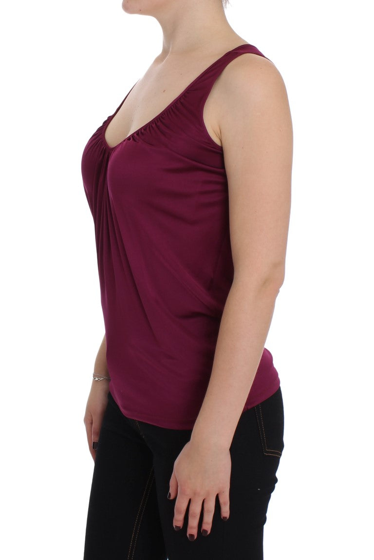 Blusa elegante de rayón morado con tirantes finos PLEIN SUD