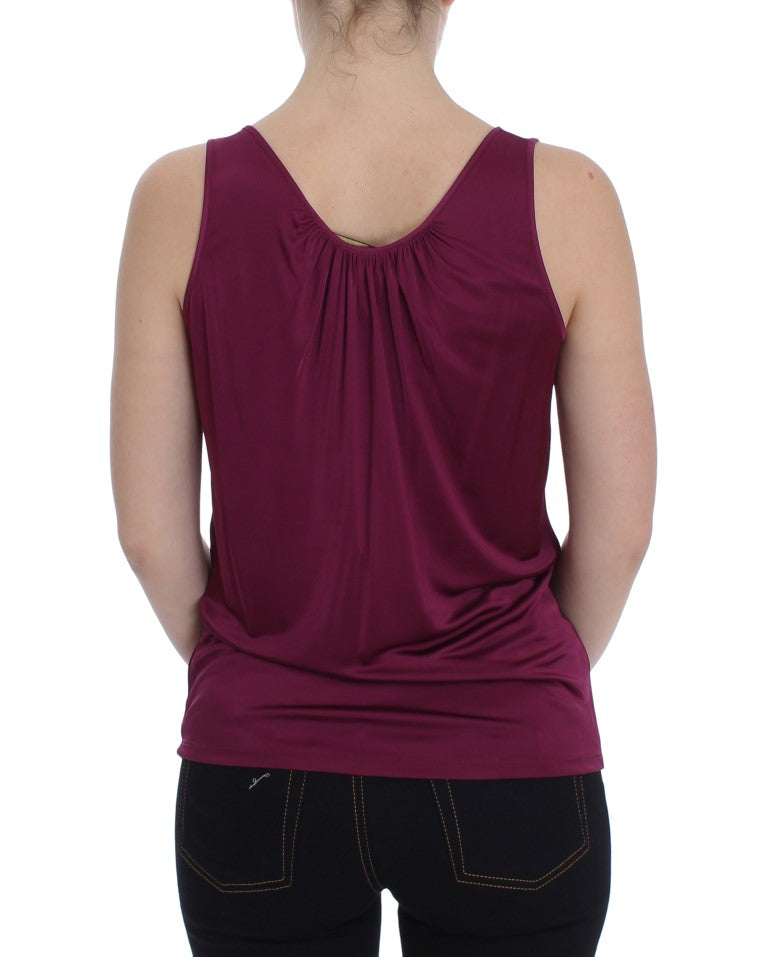 Blusa elegante de rayón morado con tirantes finos PLEIN SUD