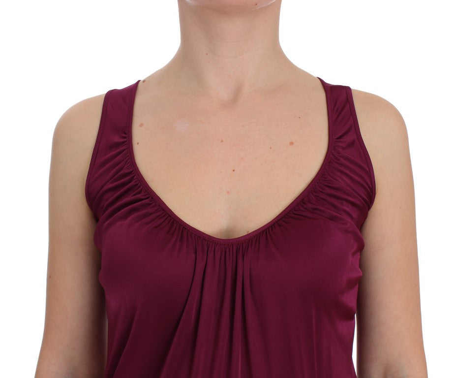 Blusa elegante de rayón morado con tirantes finos PLEIN SUD