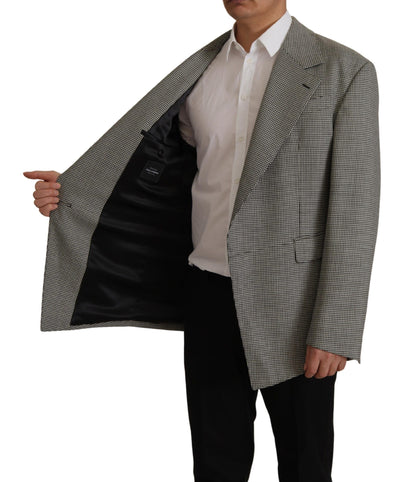 Blazer elegante de lana a cuadros grises de Dolce &amp; Gabbana