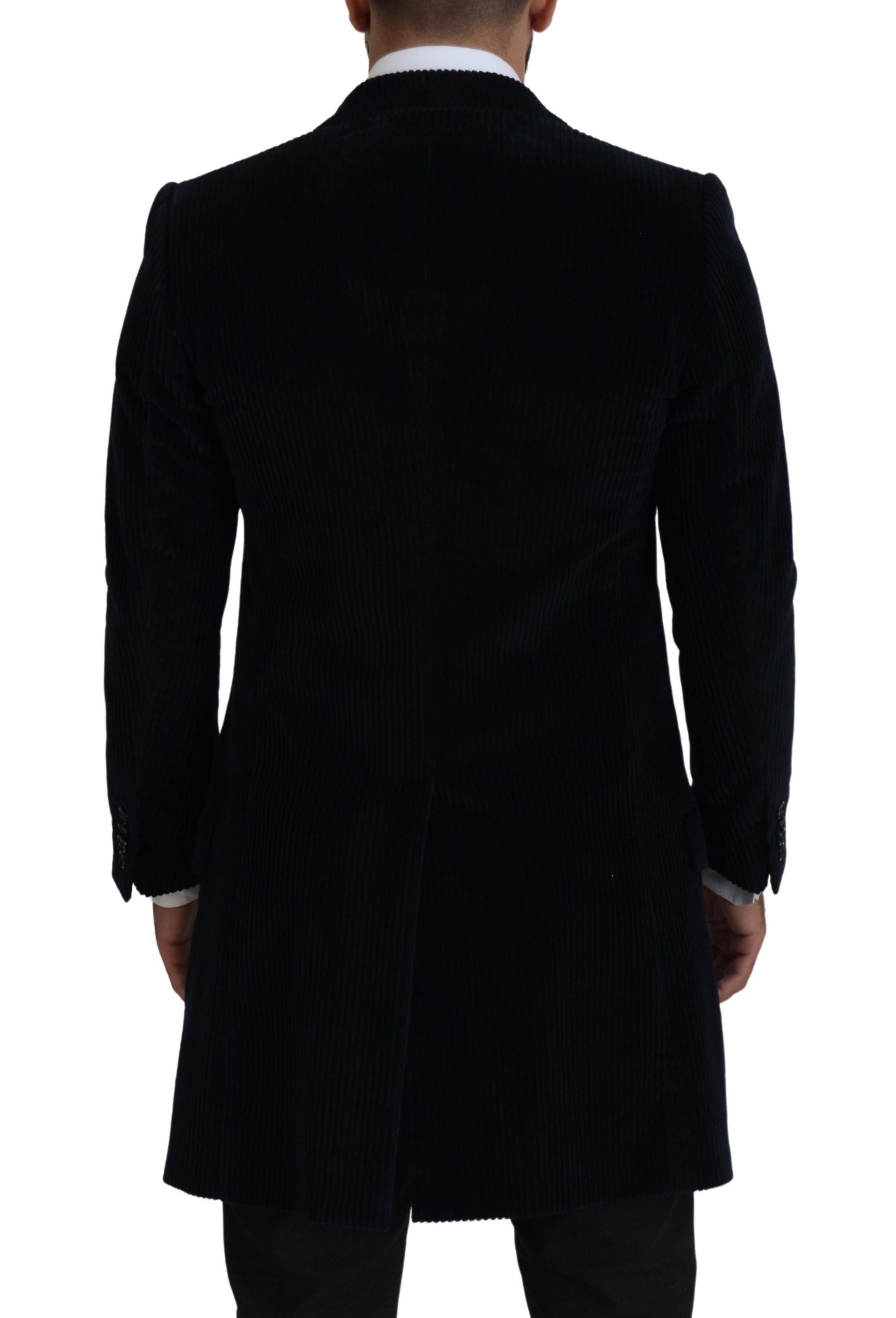 Chaqueta tipo cárdigan larga de algodón negra elegante de Dolce &amp; Gabbana