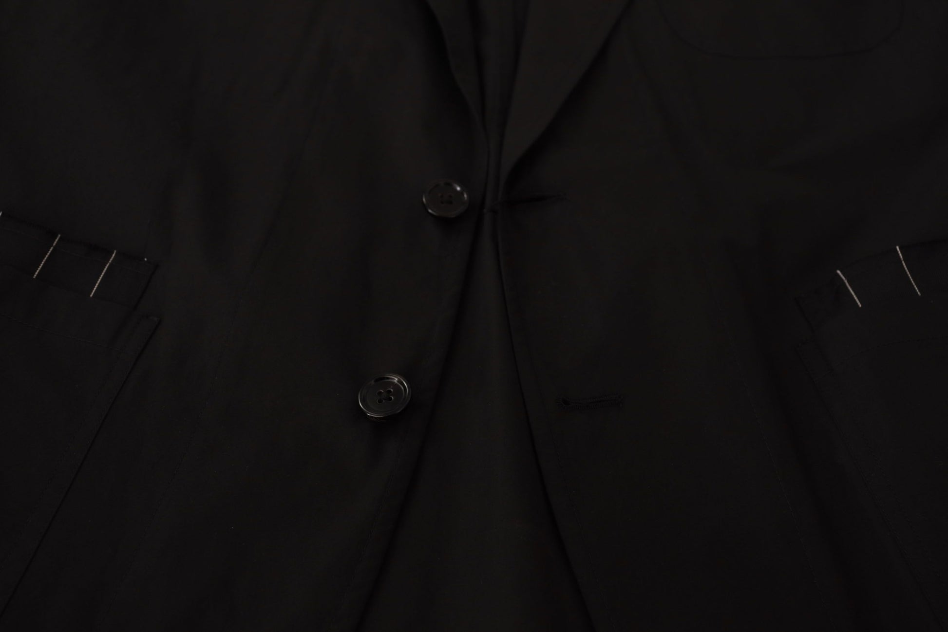 Chaqueta blazer elegante de mezcla de algodón y lana negra de Dolce &amp; Gabbana
