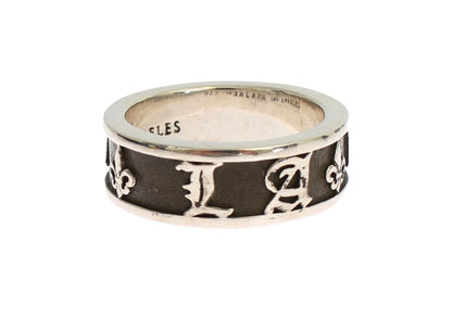 Anillo elegante de plata de ley y negro para hombre de Nialaya
