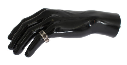 Anillo elegante de plata de ley y negro para hombre de Nialaya