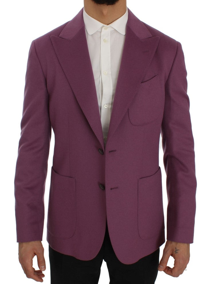 Blazer elegante de mezcla de seda y cachemira en color morado de Dolce &amp; Gabbana