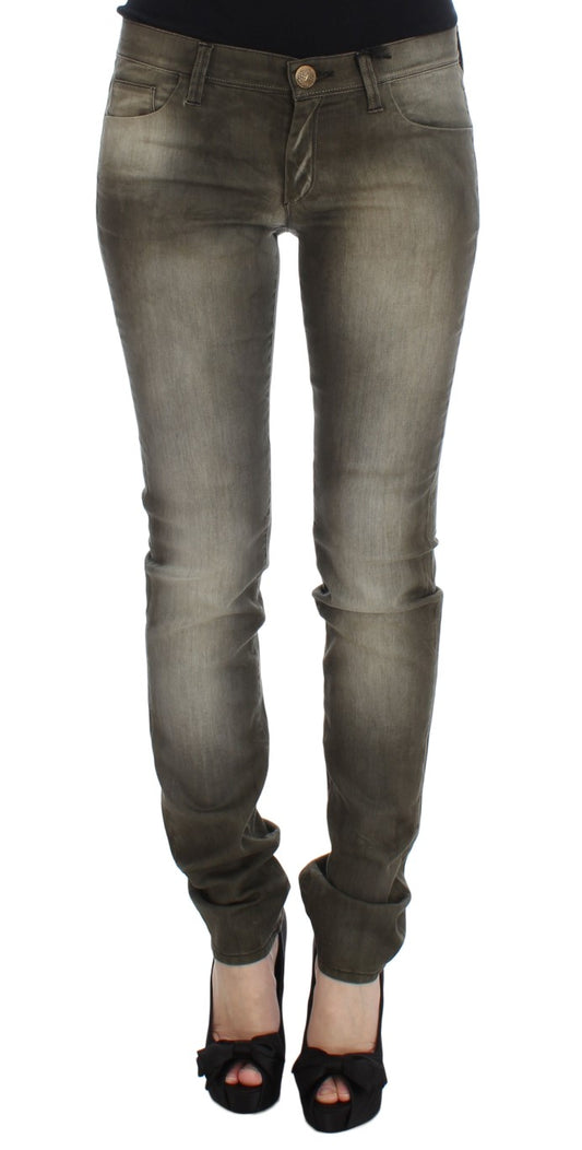 Ermanno Scervino Denim italiano de corte slim en gris chic