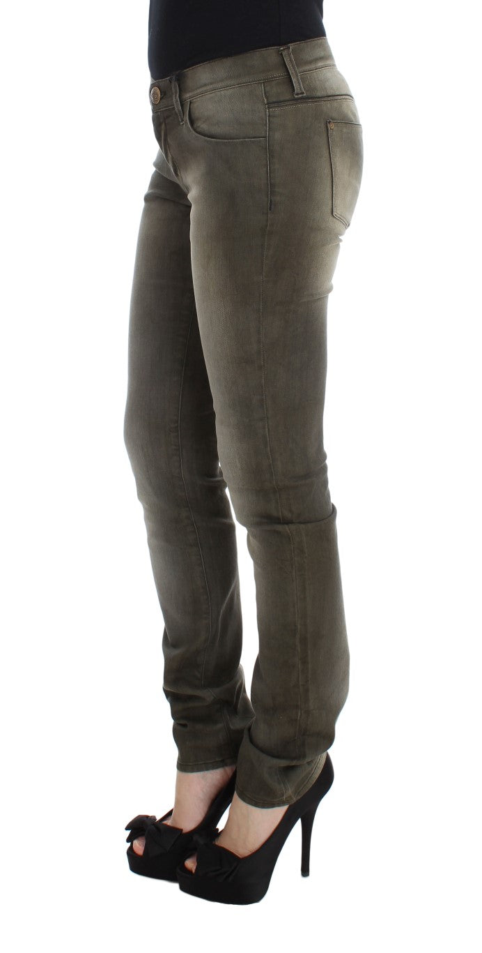 Ermanno Scervino Denim italiano de corte slim en gris chic