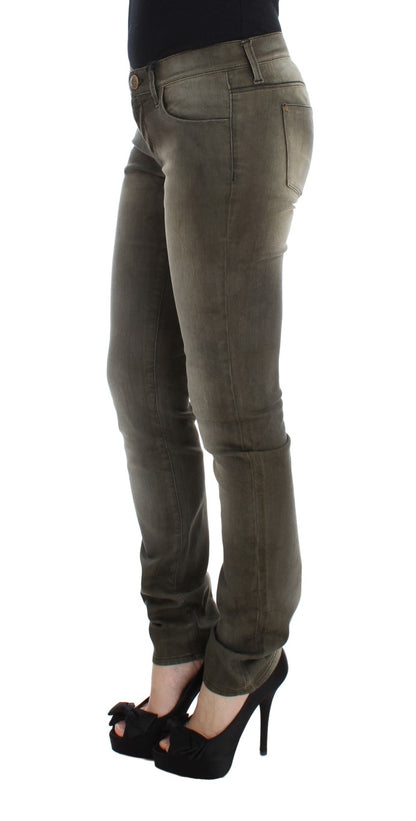 Ermanno Scervino Denim italiano de corte slim en gris chic