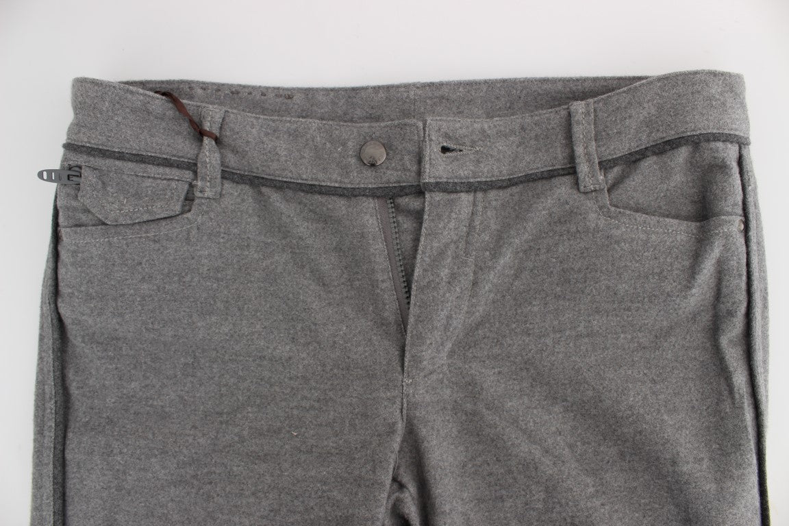 Ermanno Scervino Chic Pantalones Casuales De Algodón Gris