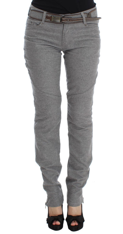 Ermanno Scervino Chic Pantalones Casuales De Algodón Gris