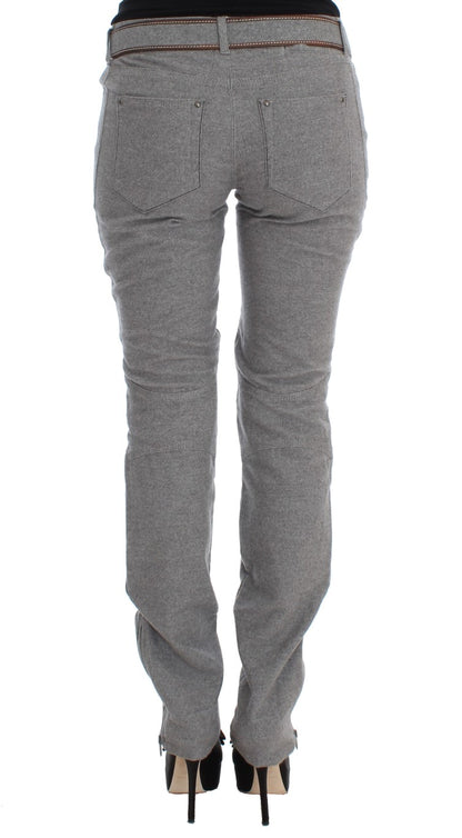 Ermanno Scervino Chic Pantalones Casuales De Algodón Gris