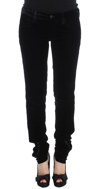 Ermanno Scervino Elegantes pantalones negros de corte slim