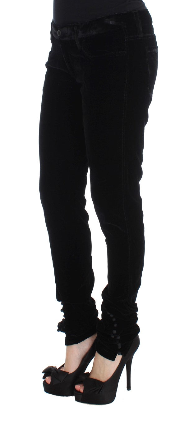 Ermanno Scervino Elegantes pantalones negros de corte slim