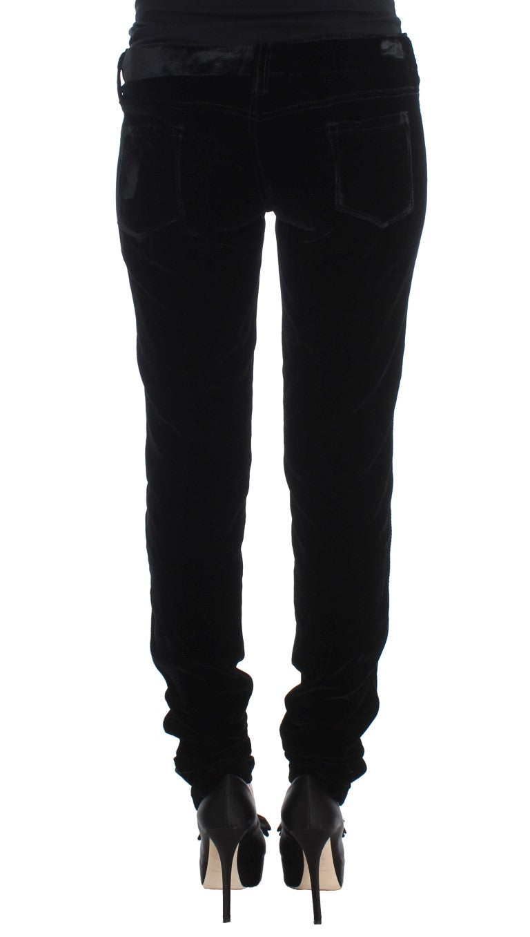 Ermanno Scervino Elegantes pantalones negros de corte slim