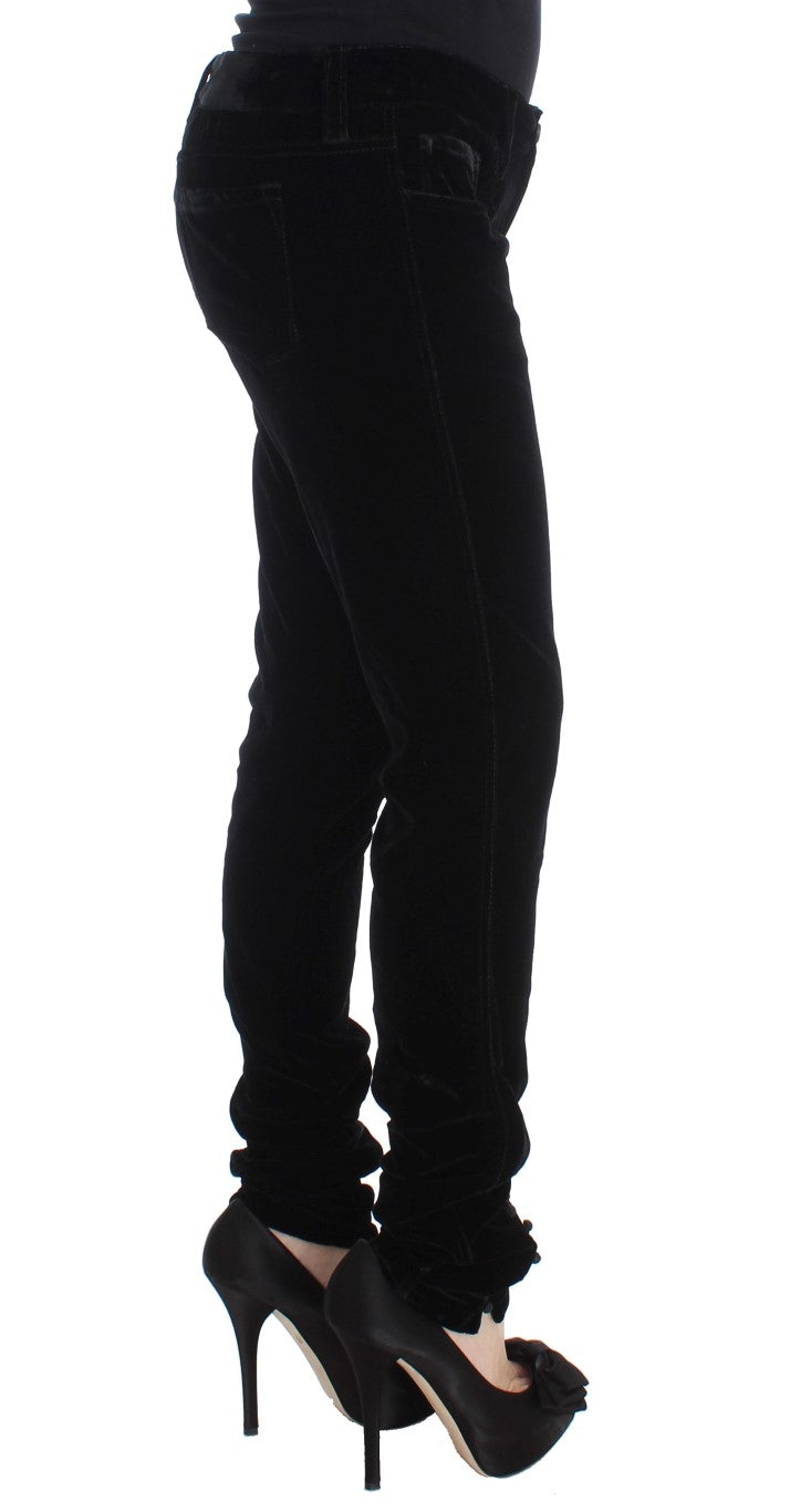 Ermanno Scervino Elegantes pantalones negros de corte slim