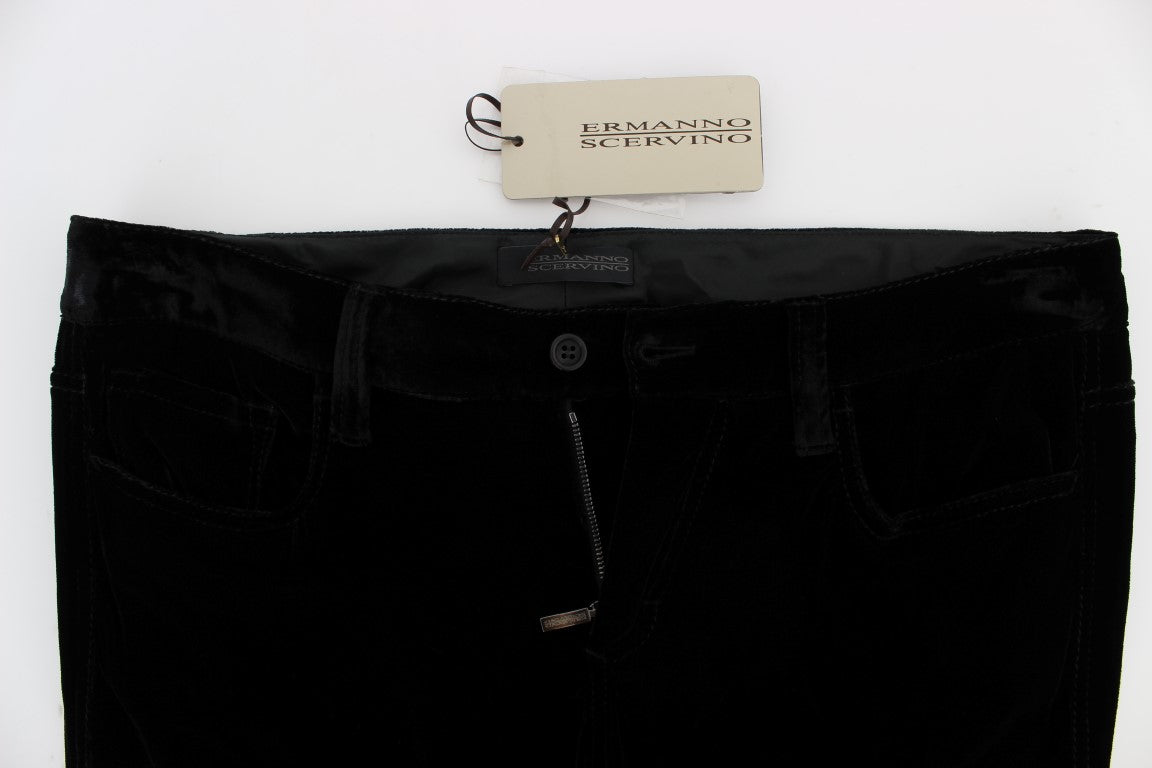 Ermanno Scervino Elegantes pantalones negros de corte slim