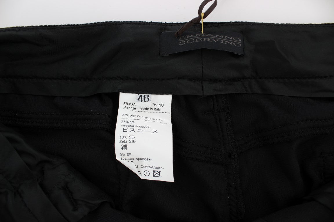 Ermanno Scervino Elegantes pantalones negros de corte slim