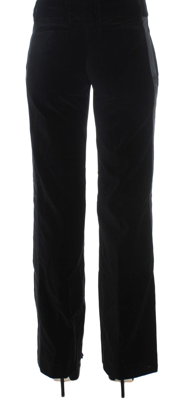 Pantalones anchos elegantes de mezcla de seda negros de Ermanno Scervino