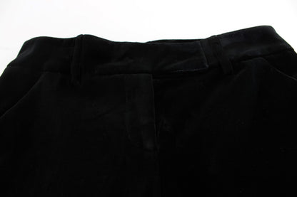 Pantalones anchos elegantes de mezcla de seda negros de Ermanno Scervino