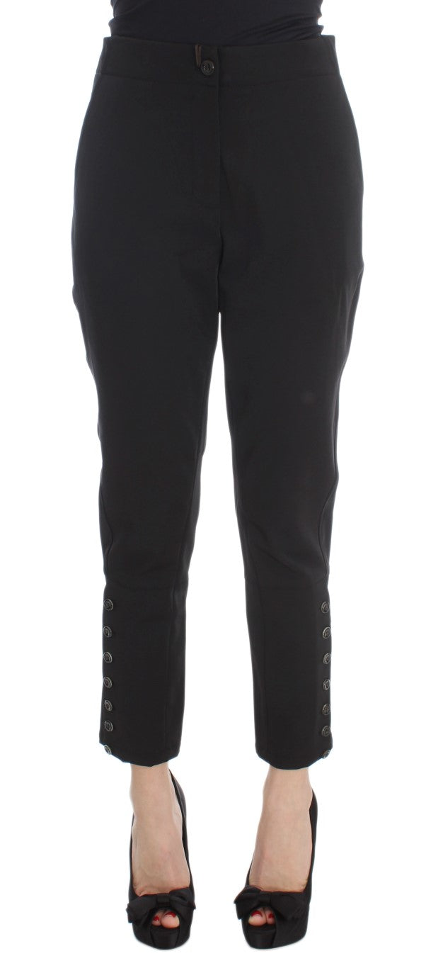 Ermanno Scervino Elegantes pantalones capri recortados en negro