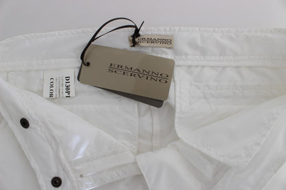 Pantalones cargo elegantes de nailon blanco de Ermanno Scervino, del diseñador italiano