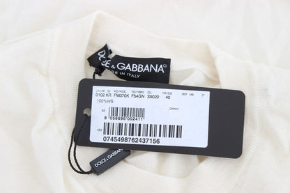 Suéter elegante de cachemira blanca de Dolce &amp; Gabbana