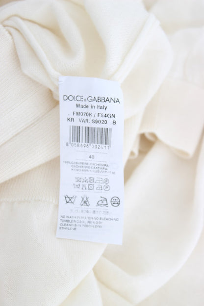 Suéter elegante de cachemira blanca de Dolce &amp; Gabbana