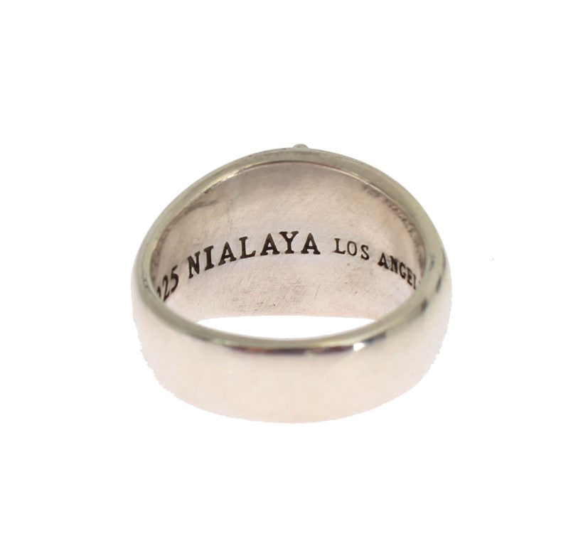 Anillo de plata con diseño llamativo de Nialaya para hombre