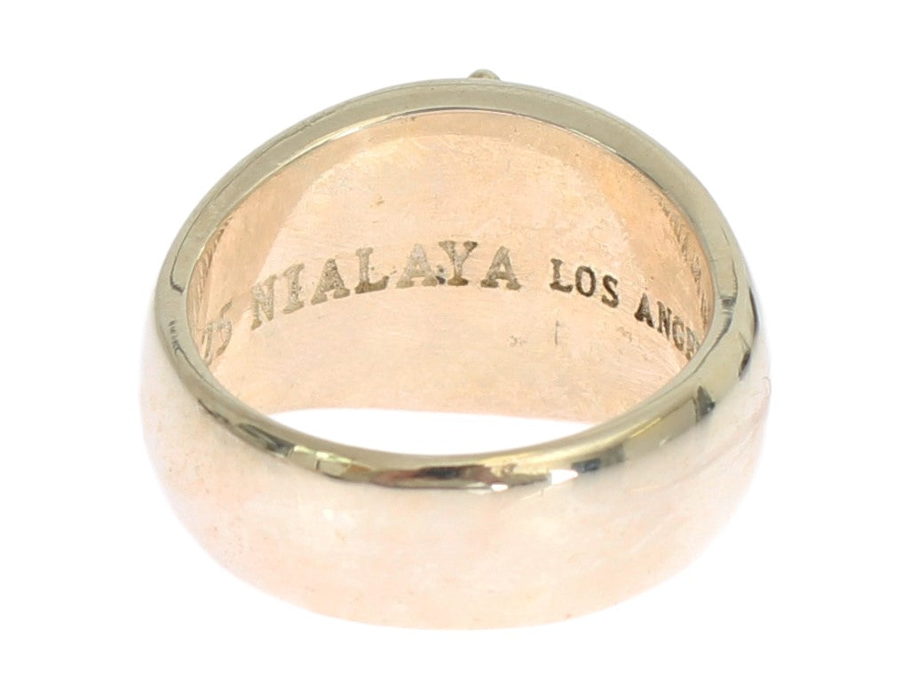 Anillo de plata con diseño llamativo de Nialaya para hombre
