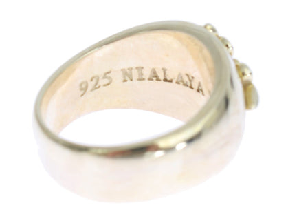 Anillo de plata con diseño llamativo de Nialaya para hombre