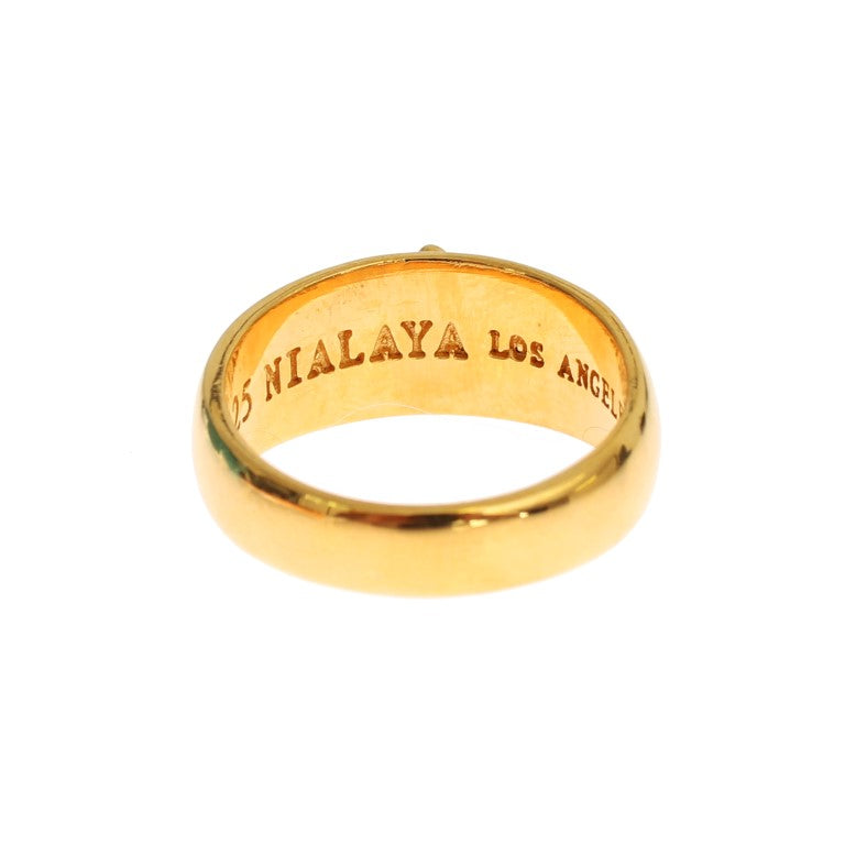 Anillo exclusivo para hombre bañado en oro de Nialaya
