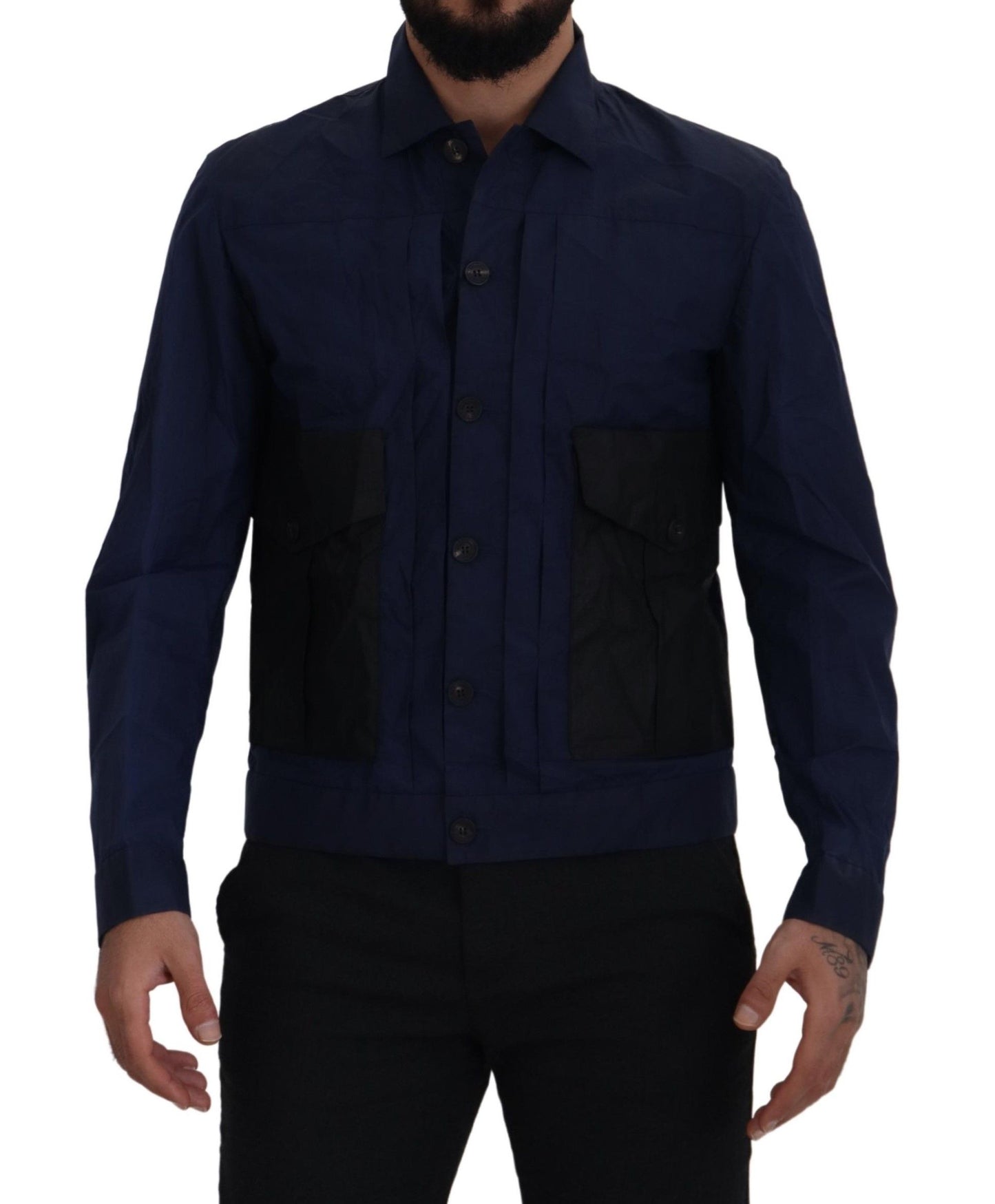 Camisa de algodón azul oscuro Svelte de Dsquared²