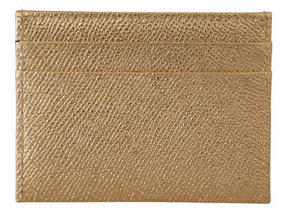 Tarjetero elegante de piel dorada de Dolce &amp; Gabbana