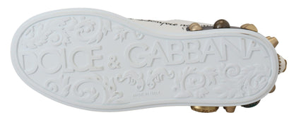 Zapatillas de piel elegantes Queen Crown de Dolce &amp; Gabbana