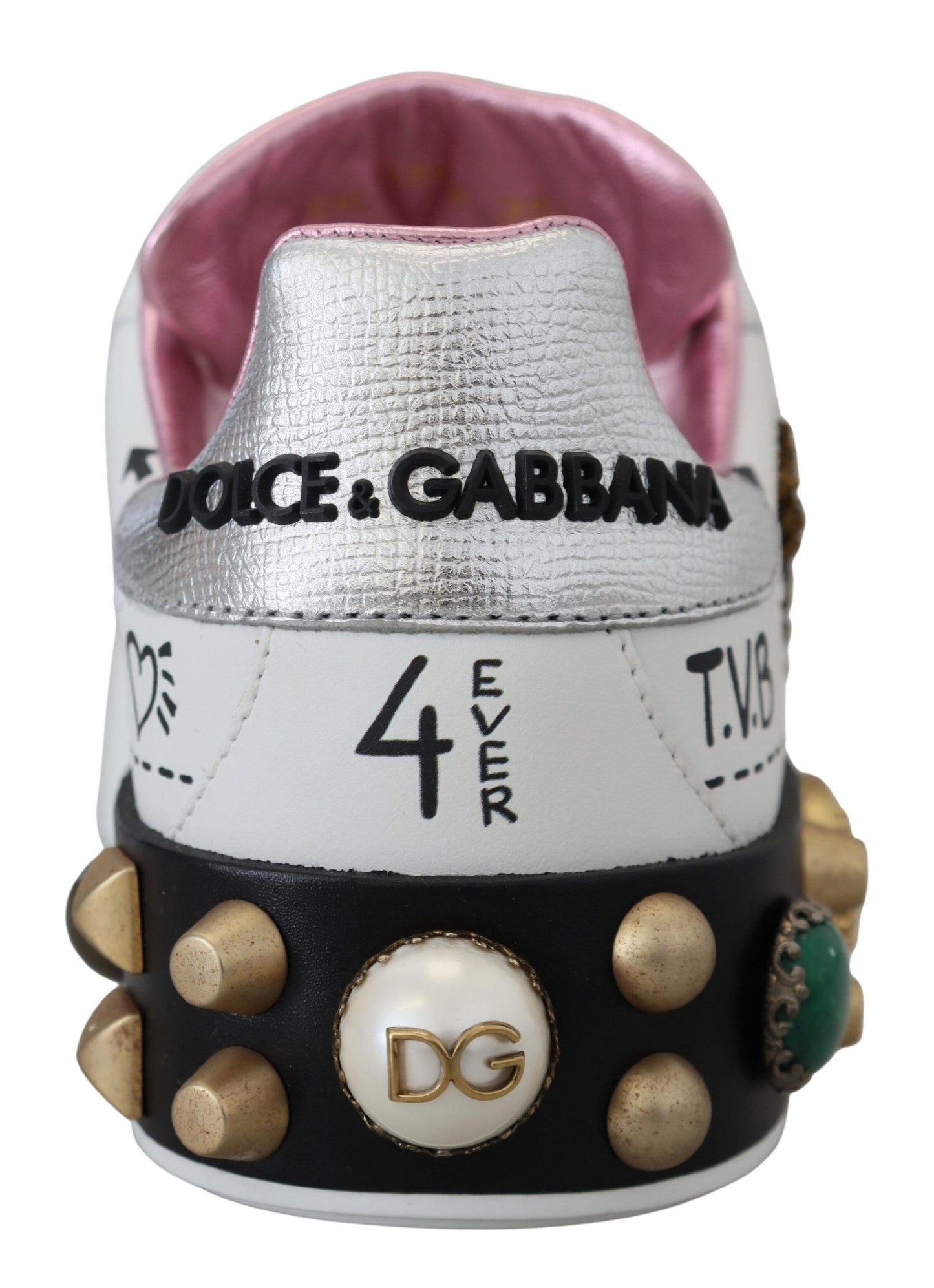 Zapatillas de piel elegantes Queen Crown de Dolce &amp; Gabbana