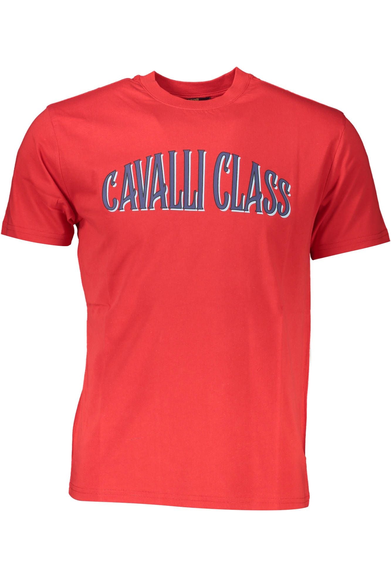 Camiseta elegante con el logotipo estampado en rojo de Cavalli Class