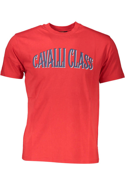 Camiseta elegante con el logotipo estampado en rojo de Cavalli Class