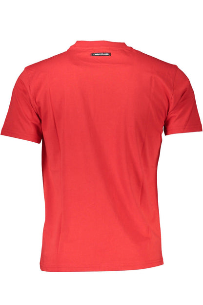 Camiseta elegante con el logotipo estampado en rojo de Cavalli Class
