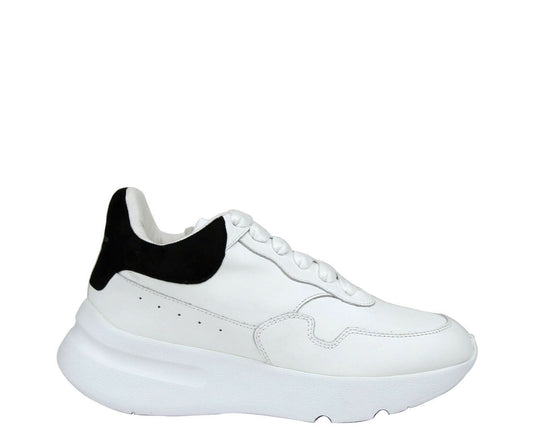 Alexander McQueen Zapatilla de deporte de ante de cuero blanco para mujer