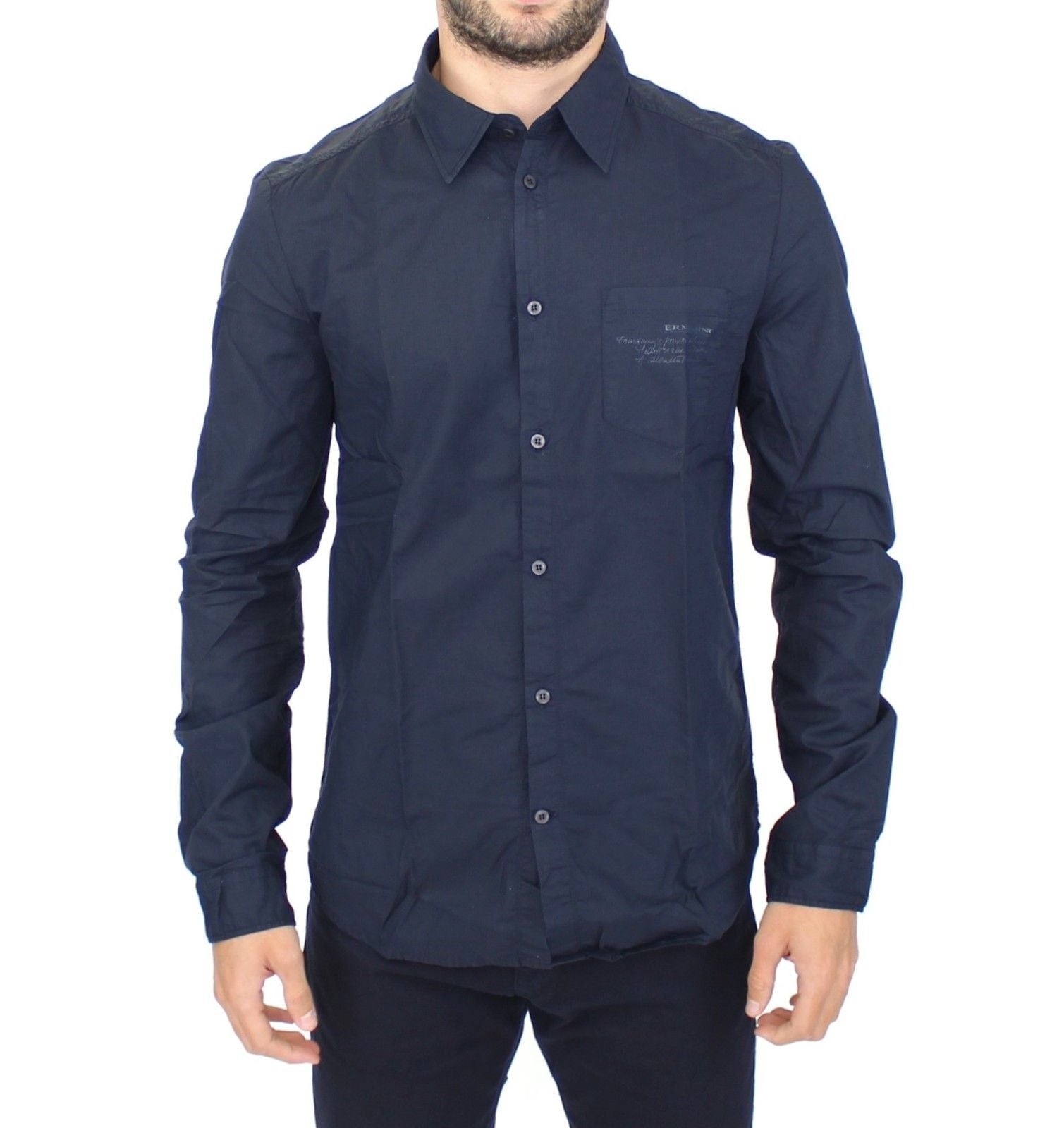 Ermanno Scervino Impresionante camisa casual de algodón azul