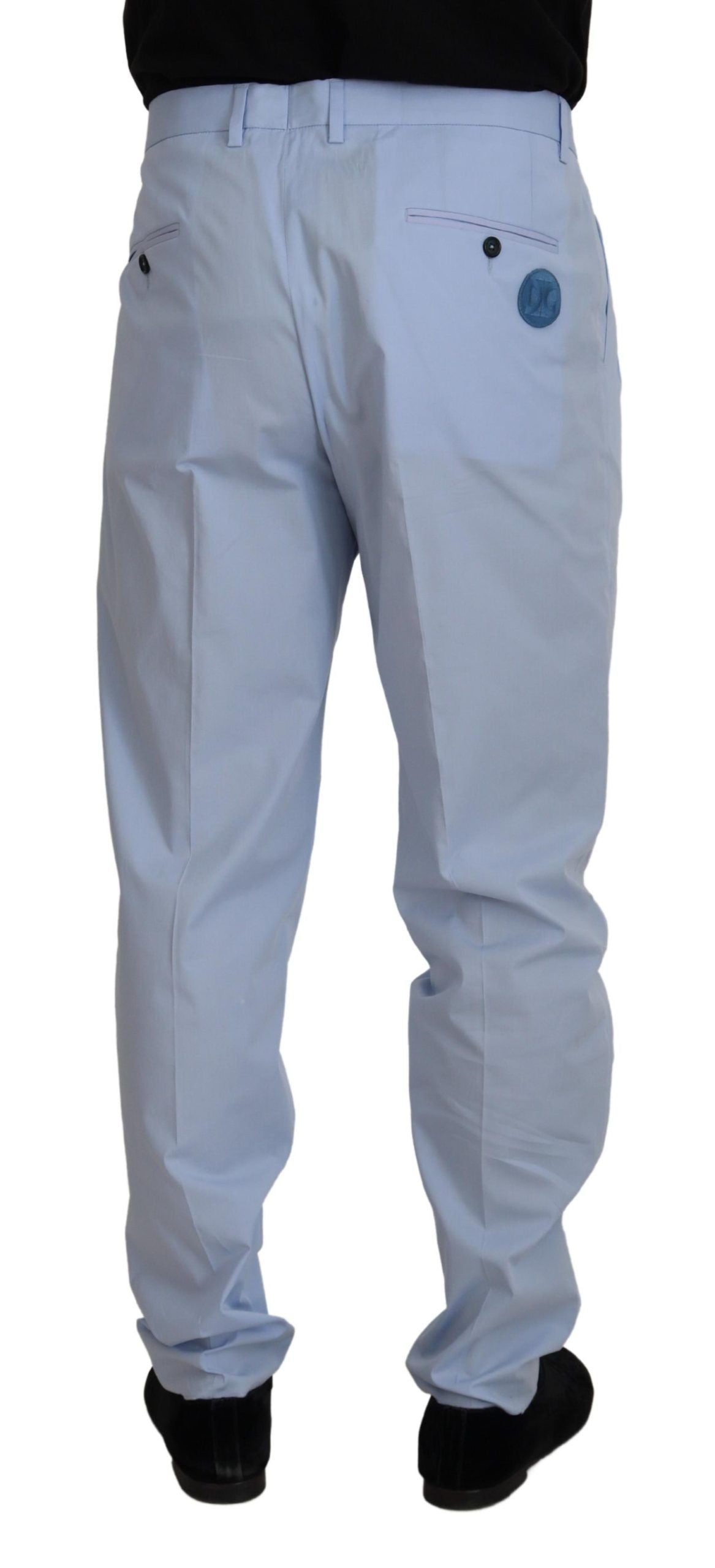 Pantalones chinos elegantes de corte entallado en azul claro de Dolce &amp; Gabbana