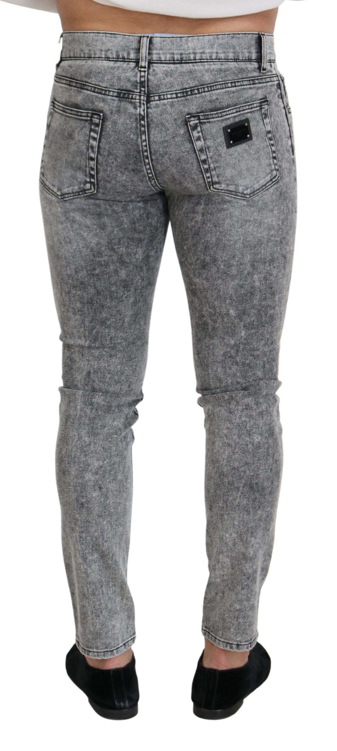 Dolce &amp; Gabbana Chic Slim Fit Denim gris