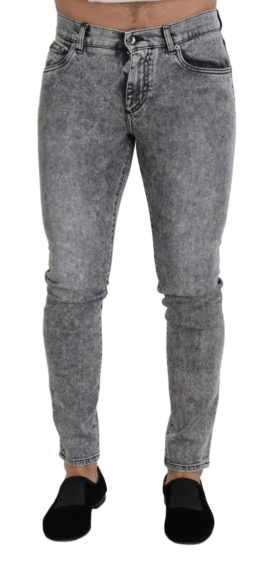 Dolce &amp; Gabbana Chic Slim Fit Denim gris