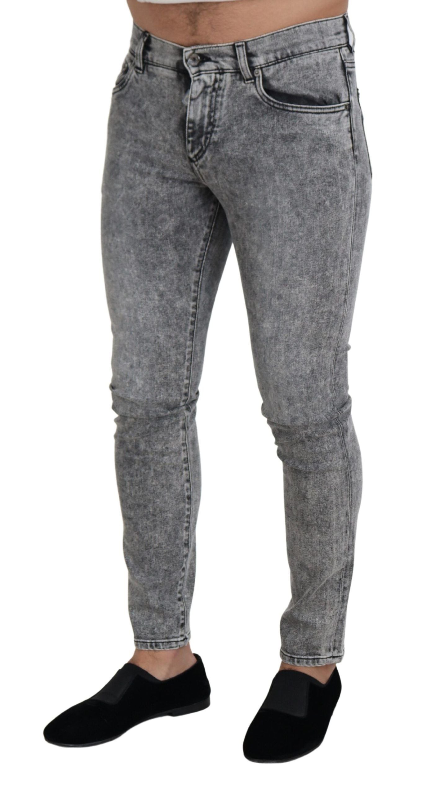 Dolce &amp; Gabbana Chic Slim Fit Denim gris